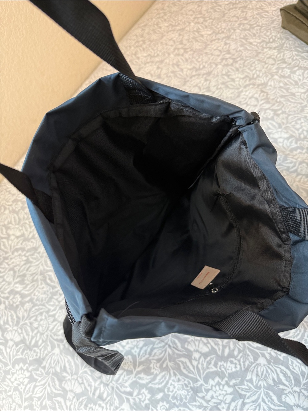 Bench Navy Drawstring Backpack with Diagonal Zip - Picture 3 of 3